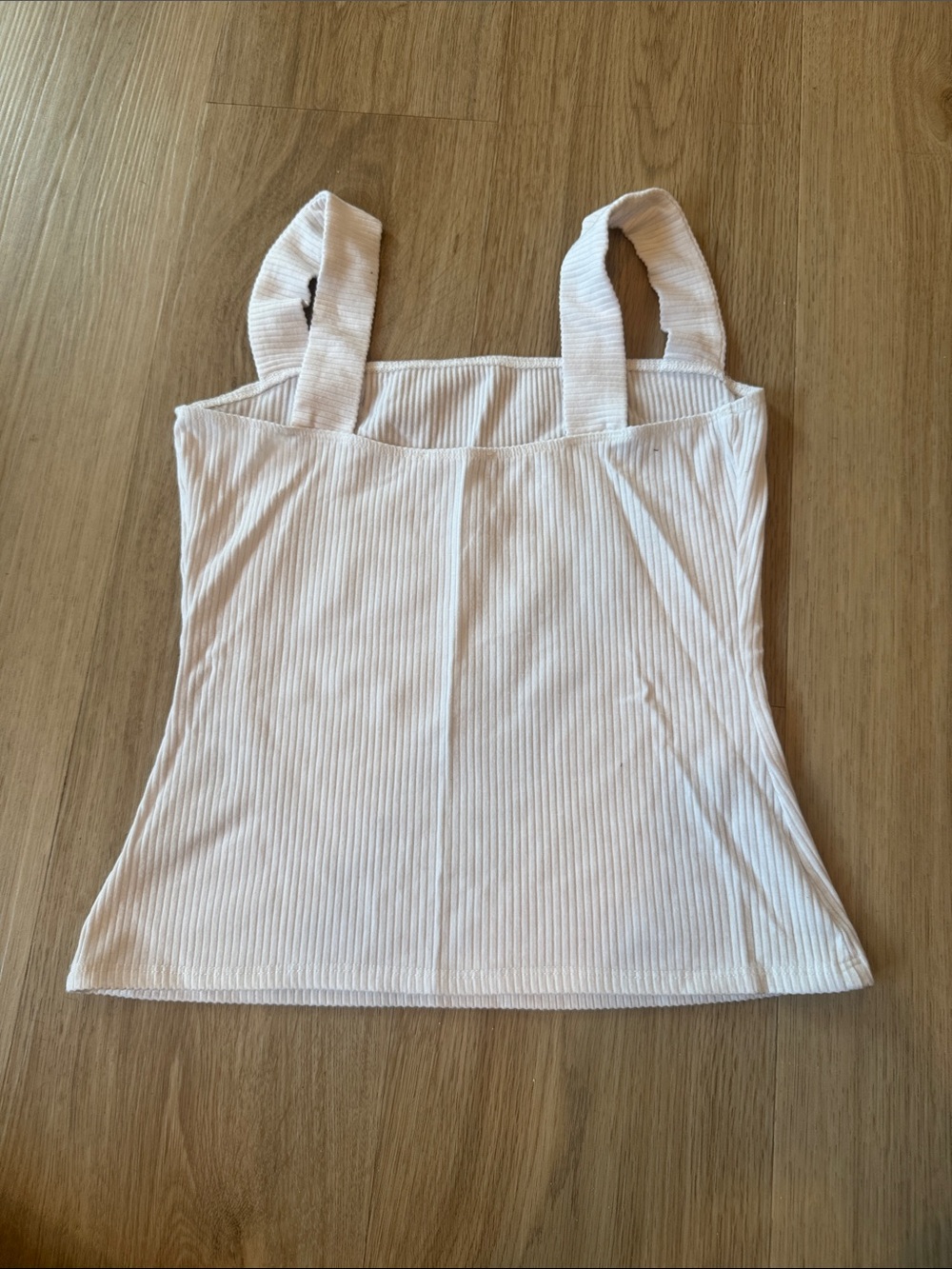 Reformation Cream Ribbed Square-Neck Tank Top - Picture 3 of 3